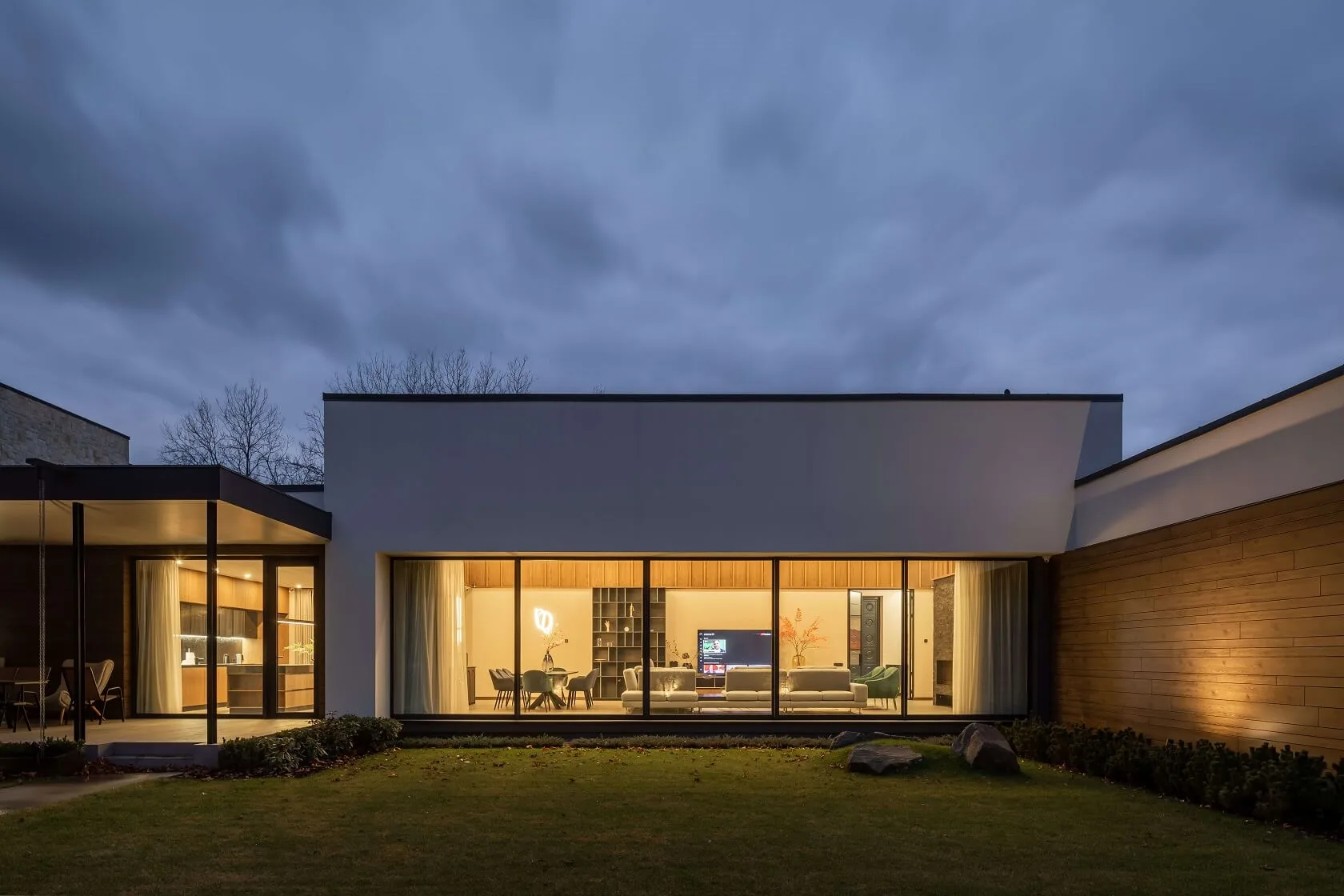 Slim-framed aluminium window on a contemporary facade