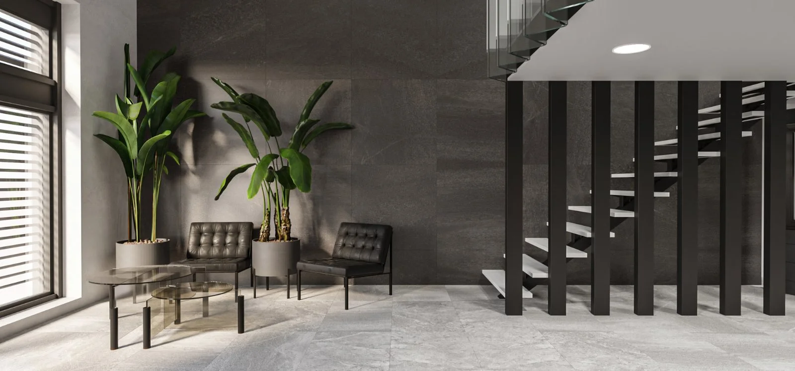 Zona de receção do showroom SKLO
