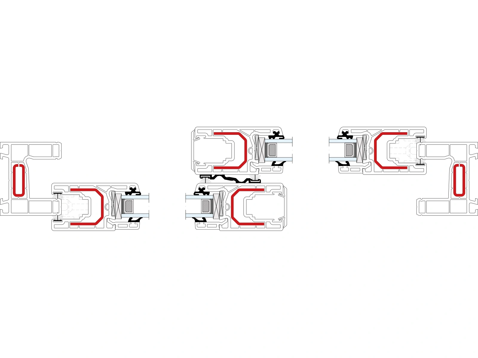 Corte horizontal do esquema D — Aluplast Easy Slide ST60