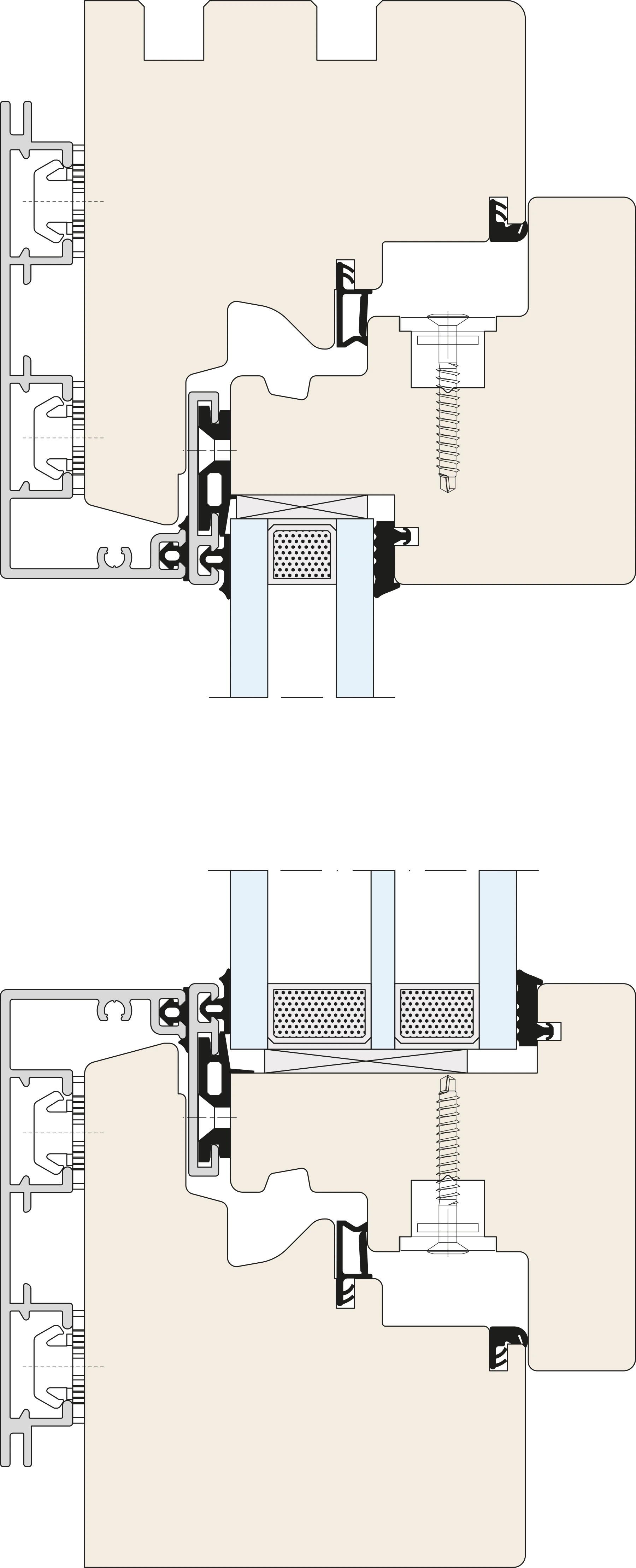 Corte vertical padrão — Esperia Life 74 ALU