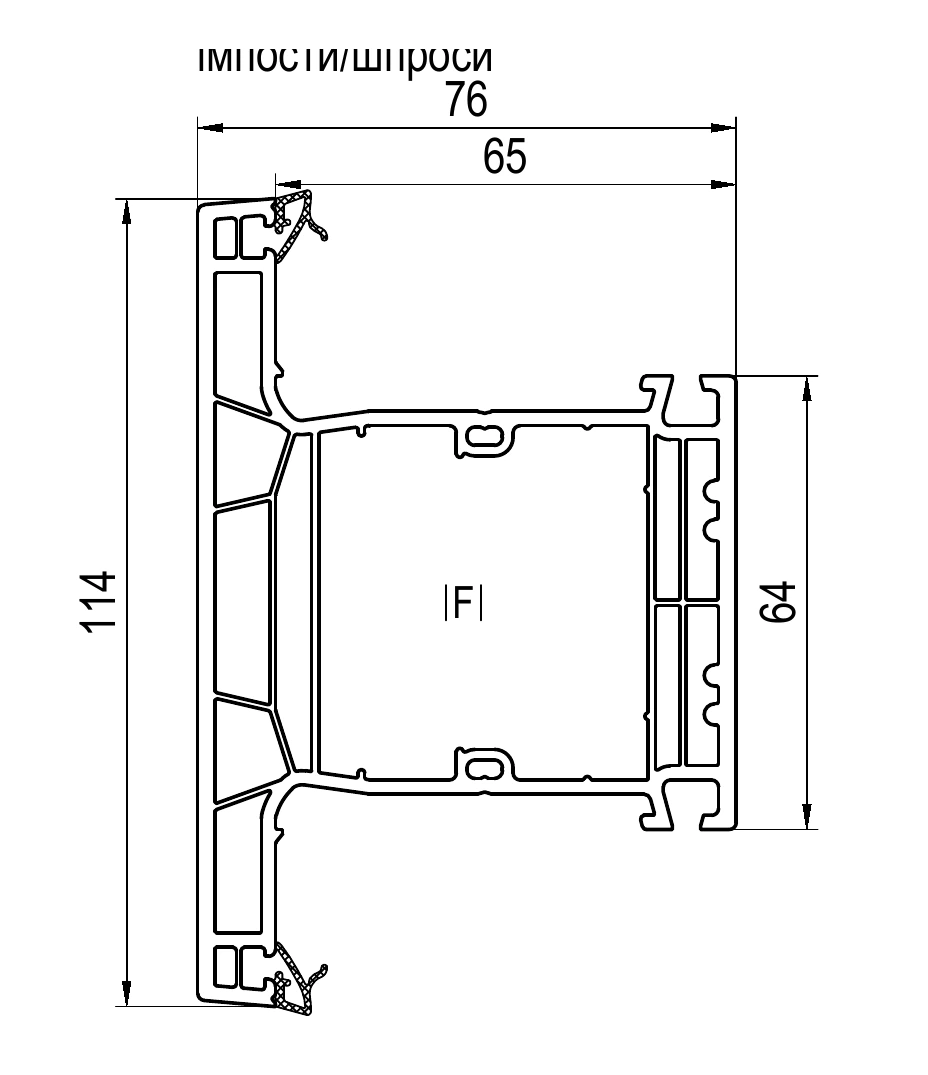 Perfil de impostas e pinázios 160x43 — Aluplast Smart Slide NEO